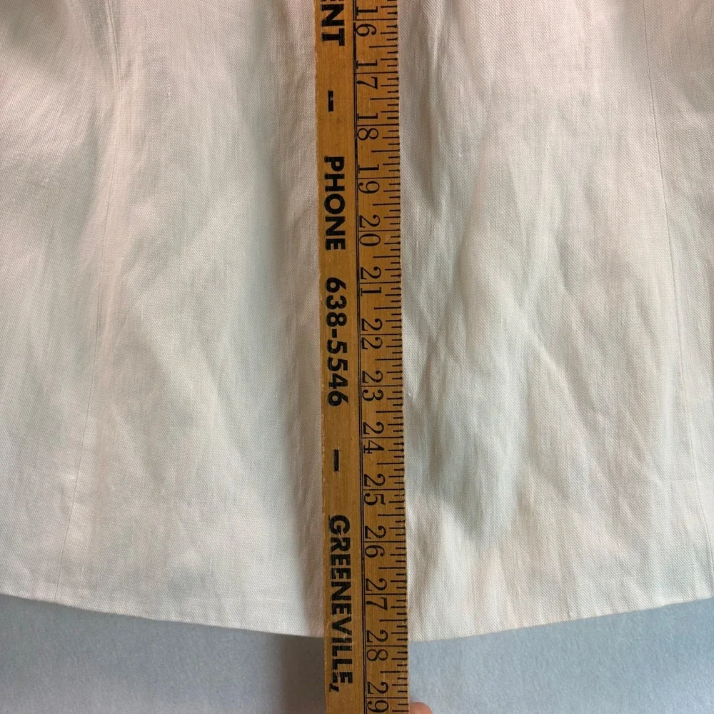 Vince Womens Off White Linen Blend Shawl Collar Single Button Blazer Size 8